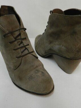 Coclico Suede Size 38.5 US 8 - 8.5 lace up wedge pump heels boots brown Spain